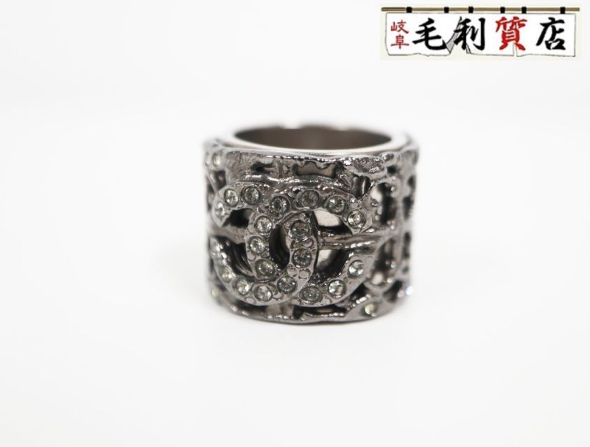 シャネル CHANEL ココマーク 06A ラインストーン シルバー GP サイズ