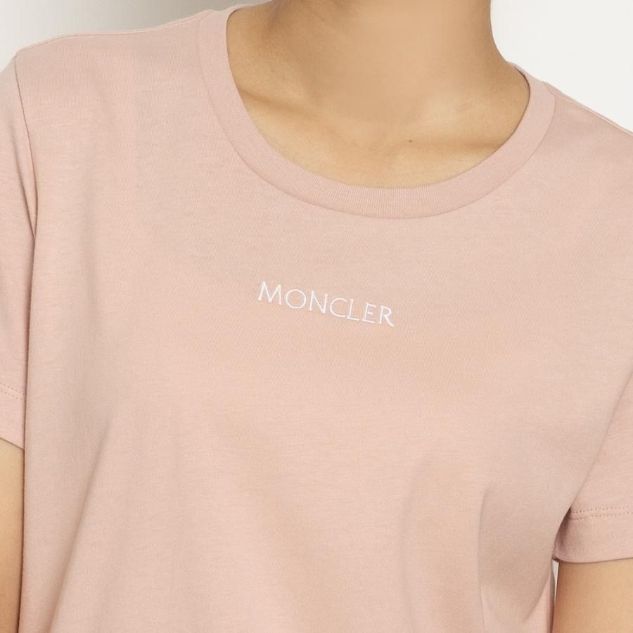 MONCLER レディース 半袖 ピンクスタンプロゴ MONCLER モンクレール 半袖Tシャツ 8C00006 8C00009 829HP