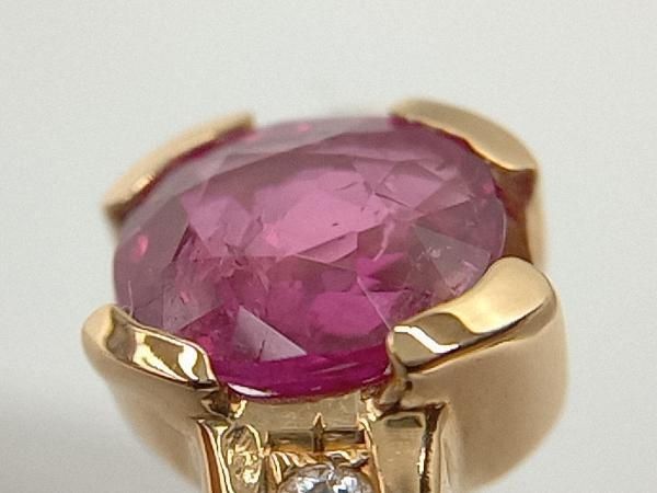 18K ルビー　リング　13号 ソーティング付き K18 18金 イエローゴールド 天然ルビー 13号 総重量