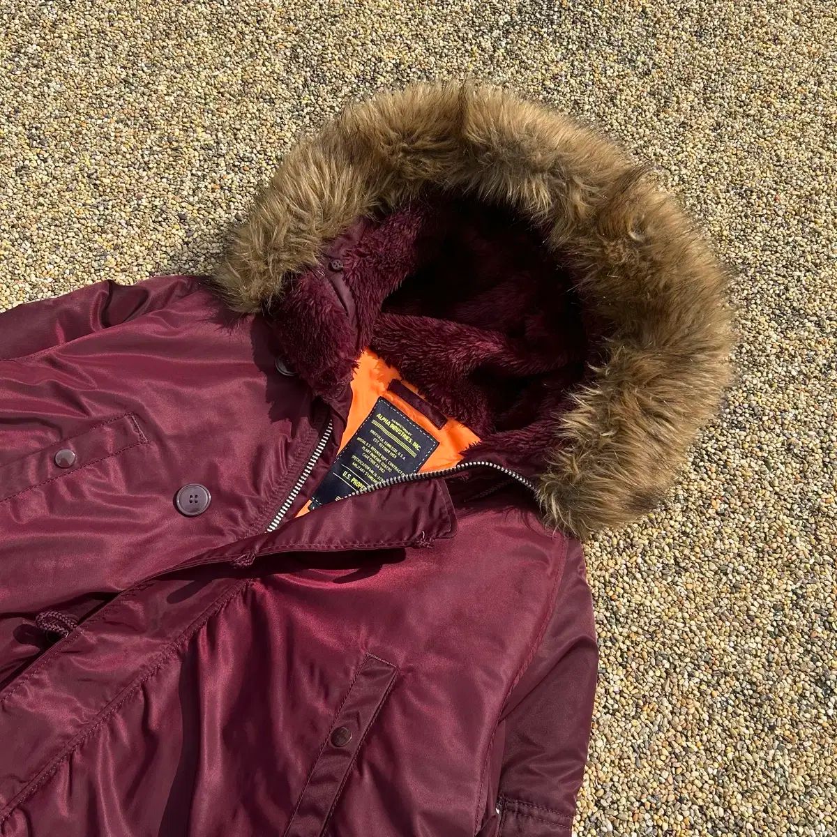 ALPHA INDUSTRIES アルファ インダストリーズ N ー 3B マルーン ダウンジャケット コート