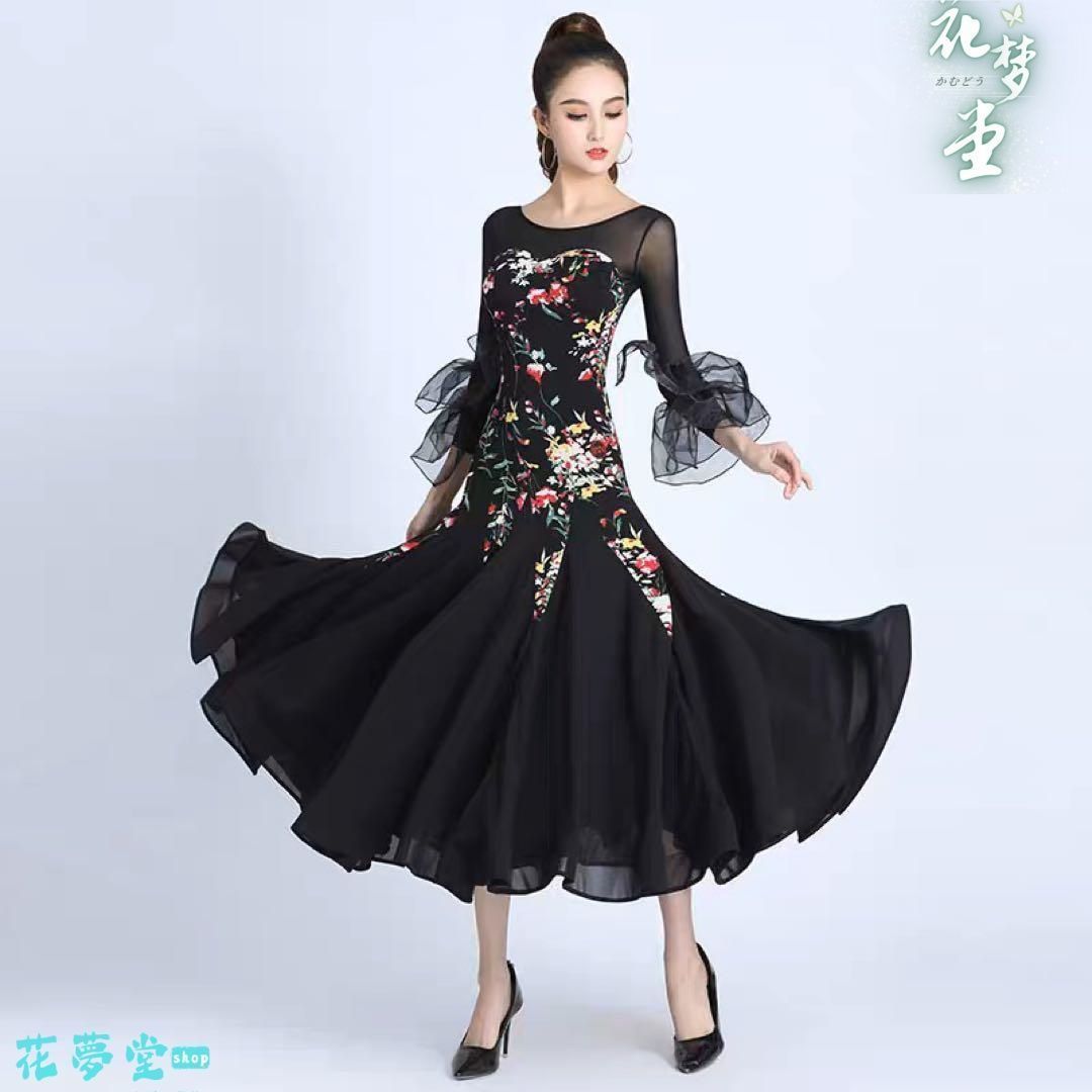 25年 社交ダンス衣装 ダンスドレス ダンスウェア ダンス ドレス 撮影会 舞台 イベント 原野空間-92