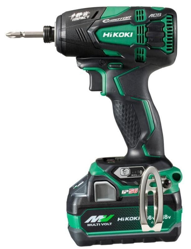 HiKOKI ハイコーキ 14.4V 18V共用 コードレス静音インパクトドライバ 充電式 新型マルチボルト蓄電池2個 充電器 ケース付 WHP18DBL 2LXPKZ