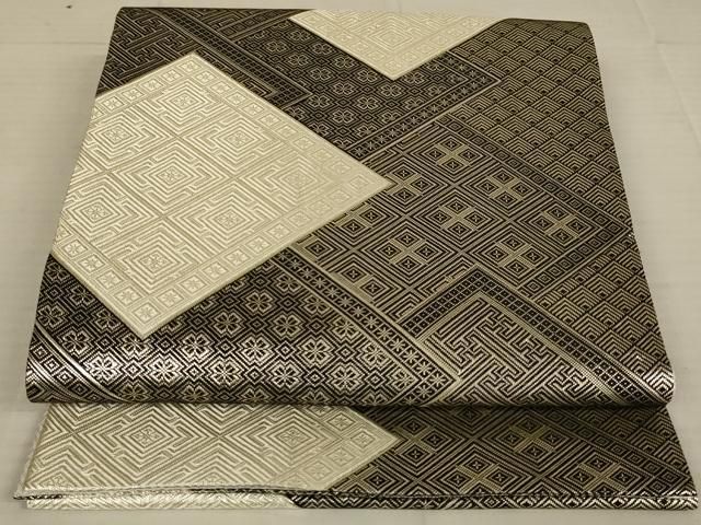 平和屋着物◎佐賀錦 全通柄袋帯 吉祥文様 銀糸 正絹 逸品