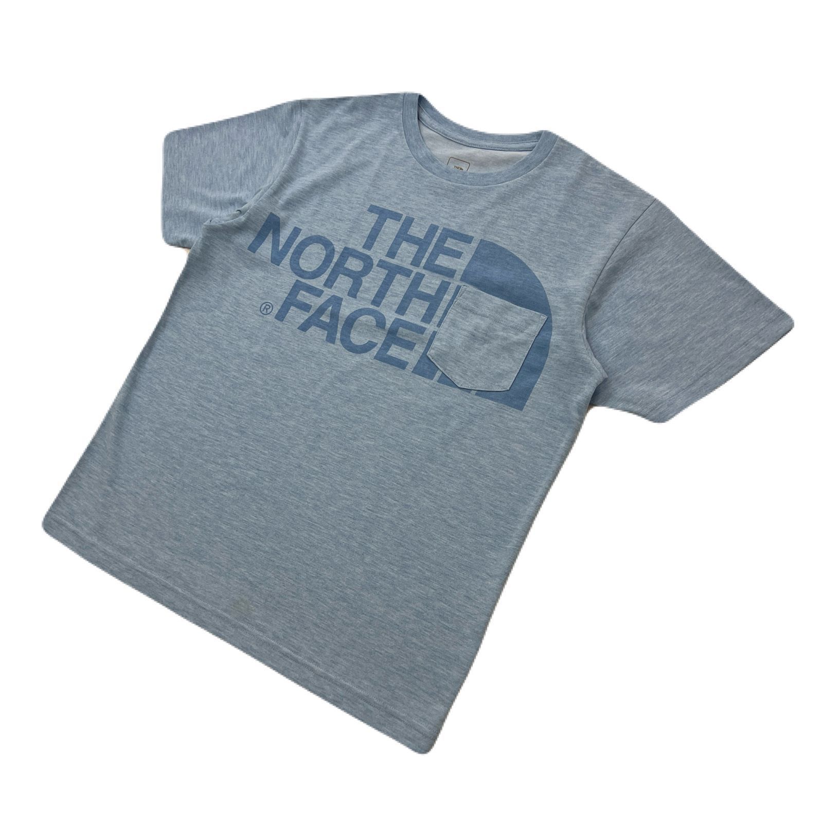 ノースフェイス Tシャツ 半袖 メンズ Sサイズ ポケT ライトブルー 