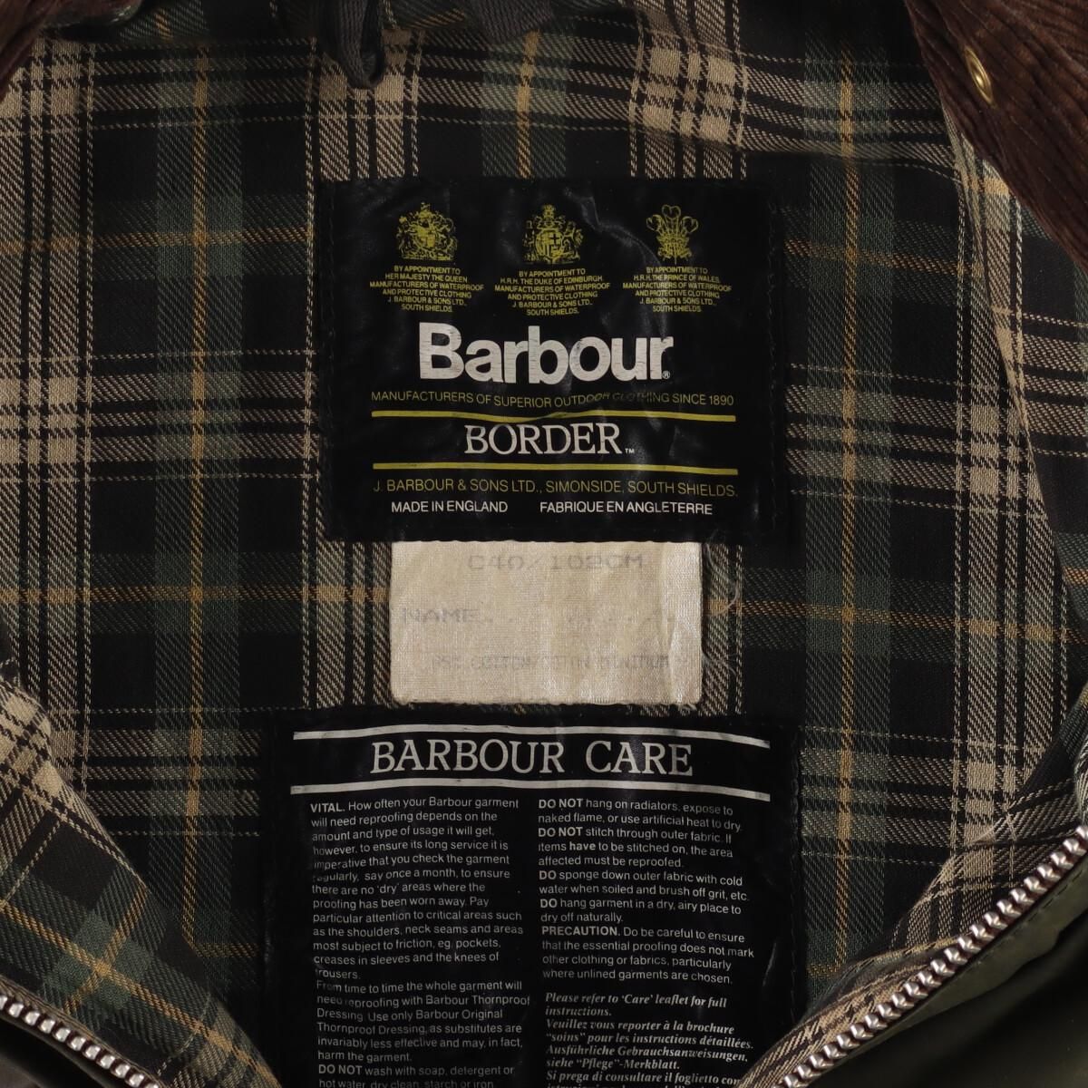 古着 80年代 バブアー Barbour BORDER ボーダー 旧3ワラント ワックス