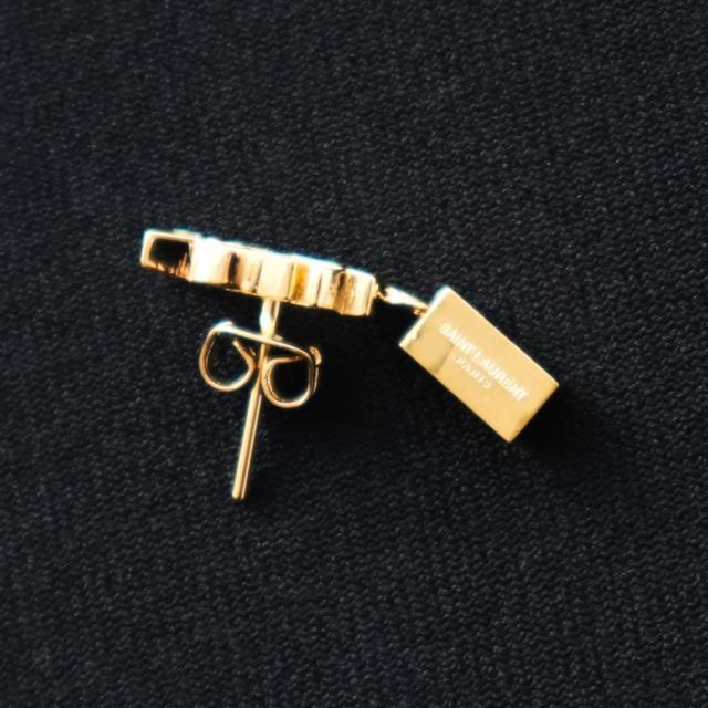 美品　サンローランパリ カサンドラ ラインストーン ピアス ゴールド SAINT LAURENT PARIS サンローランパリ カサンドラ ライン