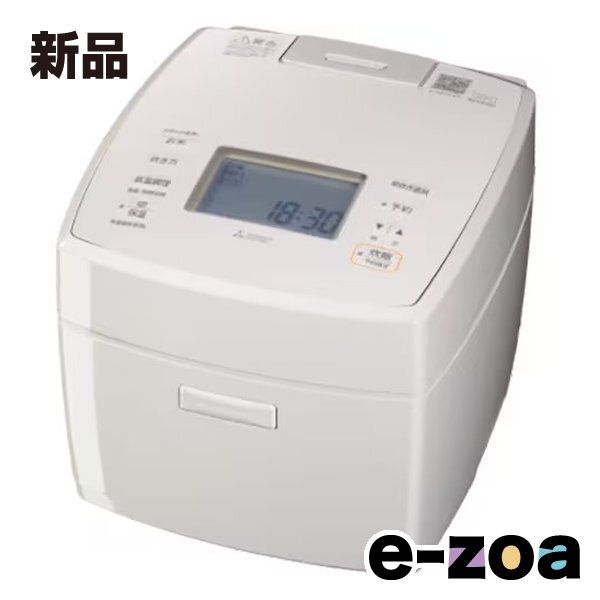 MITSUBISHI 三菱電機 ミツビシデンキ IHジャー炊飯器 ダブル備長炭コート 熾火 おきび 2層厚釜 5.5合炊き 白亜麻 NJ-VS10H-W 2662605