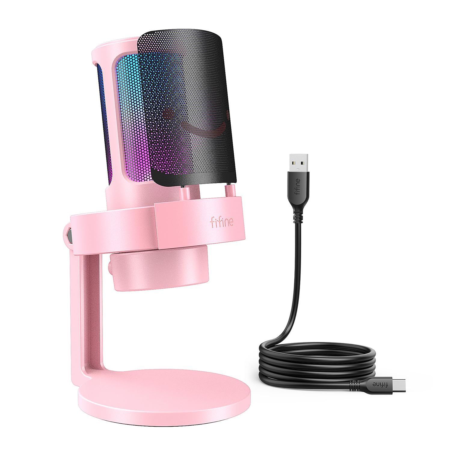 カーディオイド指向性 プラグ＆プレイPC用マイク USBケーブル付きプレステマイク RGBライト タッチ式ミュート RGB制御 YouTube Skype Discord Zoom USBコンデンサーマイク 録音 ゲーム実況 ボイズチャット ライブ配信 テレワ