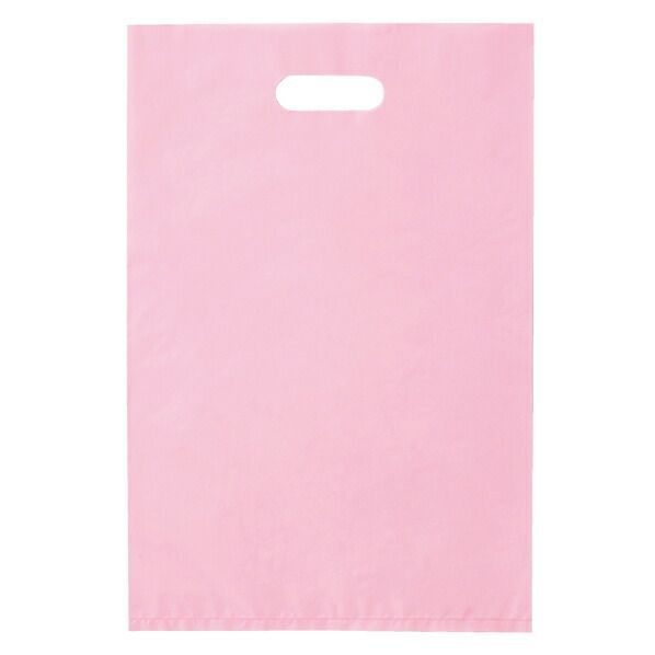【まとめ買い10個セット品】ポリ袋ハード型 ピンク 25×40cm 100枚  61-782-22-1 【 ラッピング用品 レジ袋・ポリ袋 スクエアバッグ（無地） ポリ袋ハード型 カラー ピンク 】