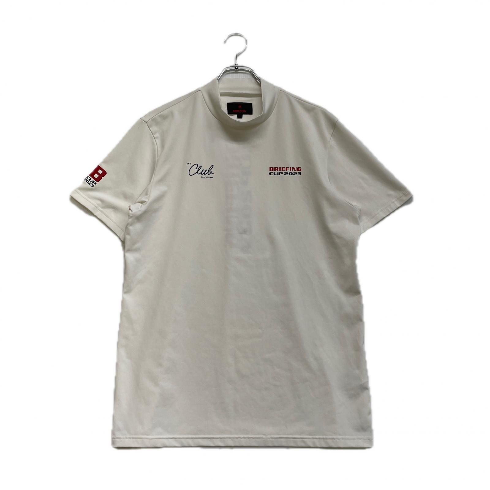 メンズ ブリーフィング BRIEFING 半袖シャツ L 白 ホワイト モックネック ストレッチ