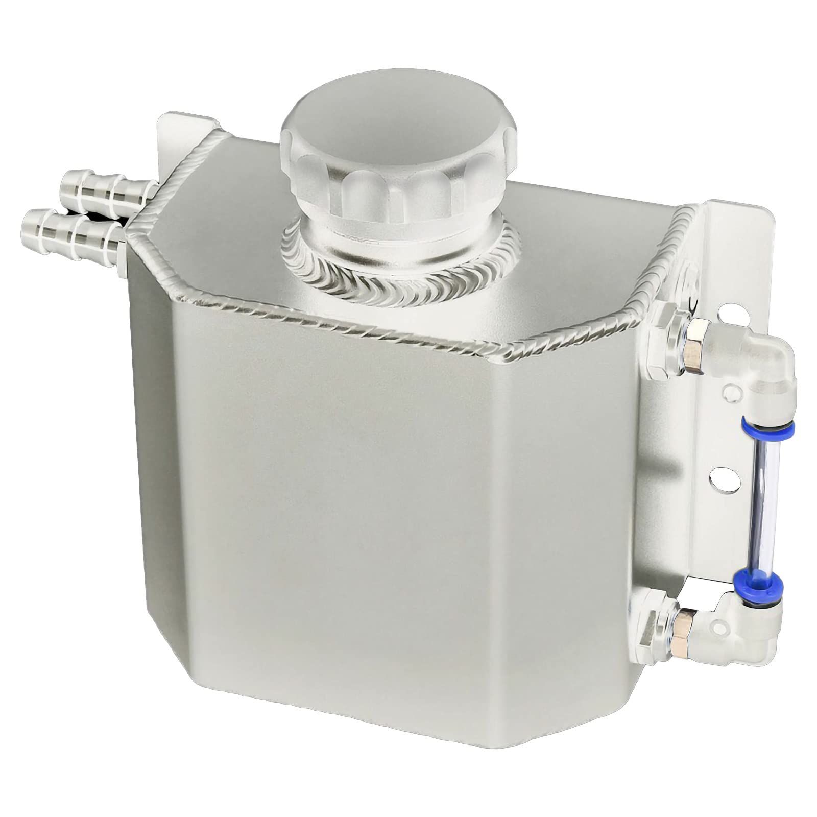 TOMIRE アルミ オイル キャッチ タンク 1000ml １L ラジエーター クーラント リザーブ オーバーフロー 汎用 拡張 合金 カスタム AE JZX FD 4AG JZ S15 シルバー 銀 [シルバー]