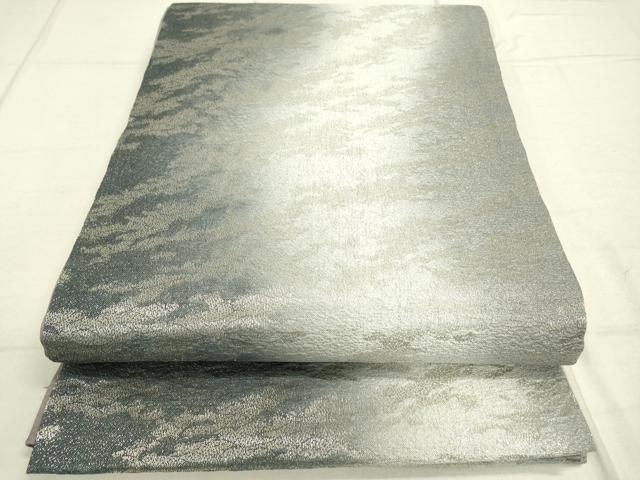 平和屋着物●全通柄袋帯　霞文　銀糸　正絹　逸品　DAAR0777fe 平和屋着物○全通柄袋帯 霞文 銀糸 正絹 逸品 DAAR0777fe