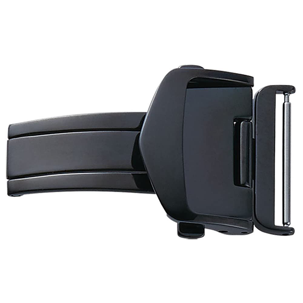 Color:ブラック_Size:18mm [バンビ] レザーバックル ブラック ブラックIP 18mm ZB0007P
