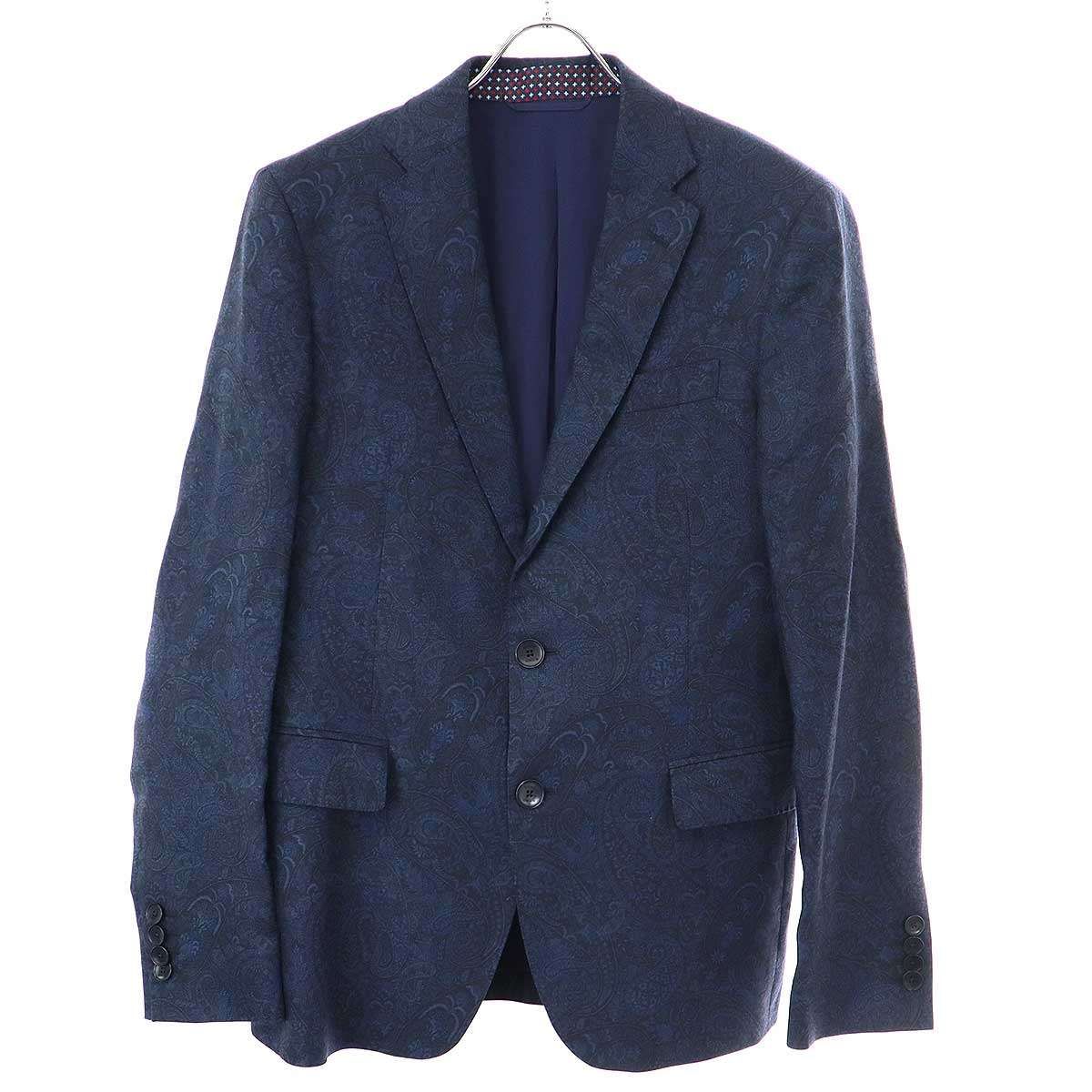 【最高級】ETRO エトロ テーラードジャケット シルク ペイズリー裏地 48 ETRO エトロ 20SS ペイズリー2Bテーラードジャケット 201-10835-4001