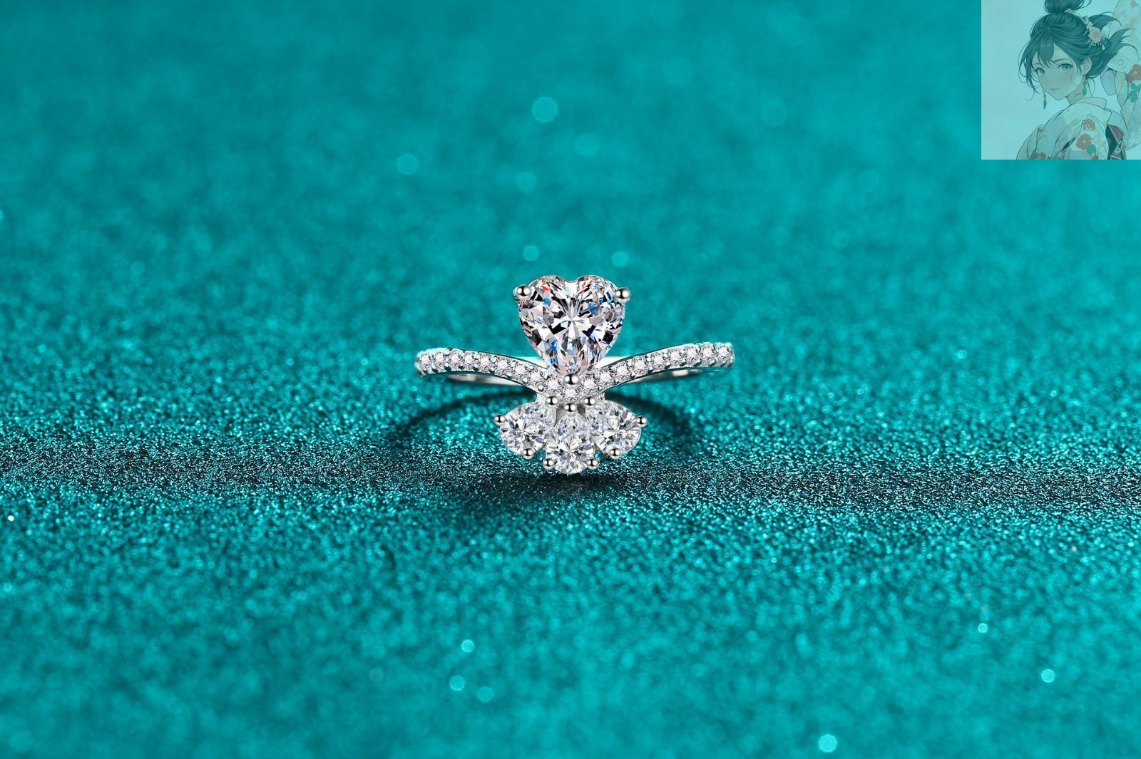 シルバー925 モアサナイト　2本セット シルバー925 モアサナイト 2本セット 2 個モアッサナイトリングセット