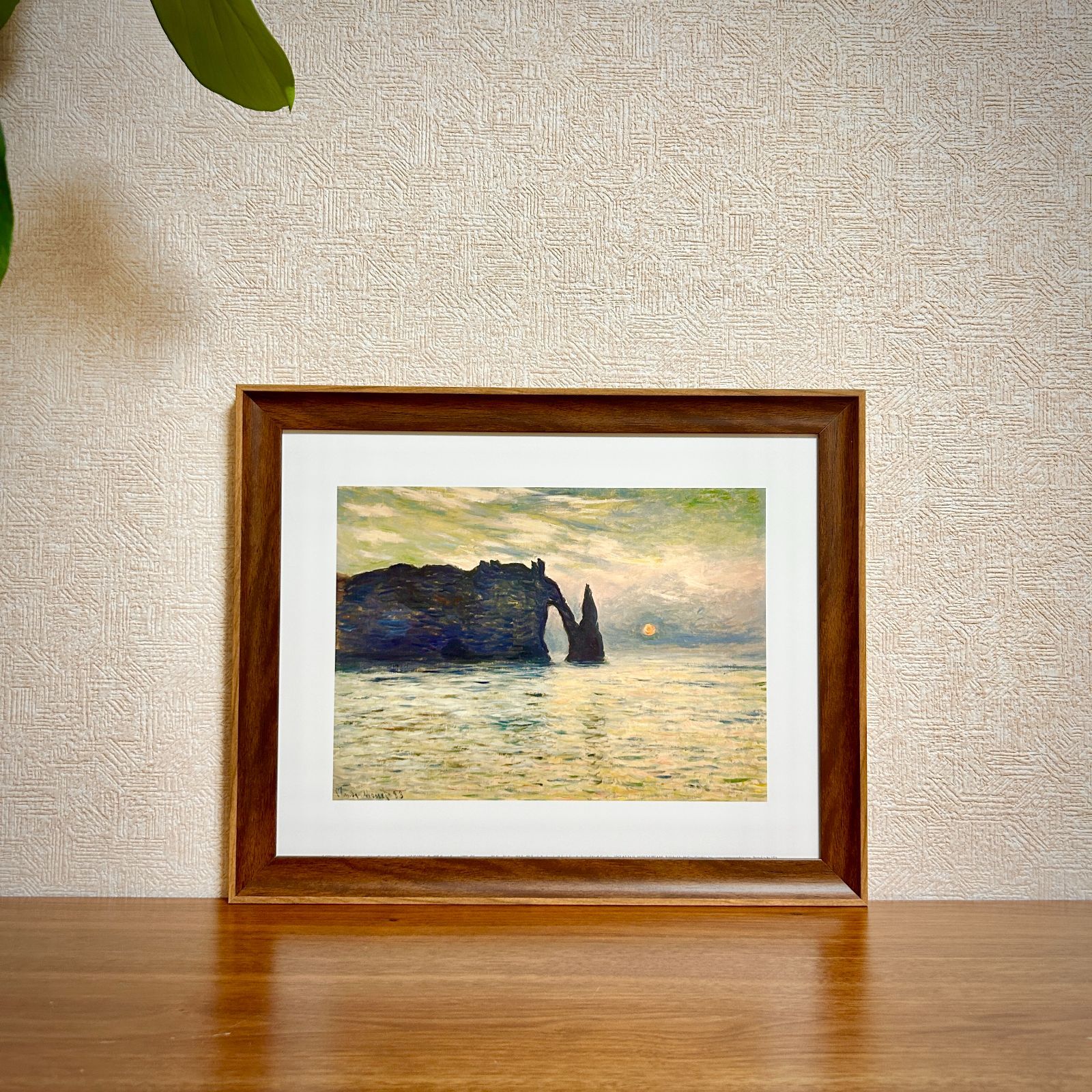 クロード・モネ、「The Cliffs at Etretat」、厳選 新品☆額縁付アートポスター☆クロード・モネ☆Claude Monet