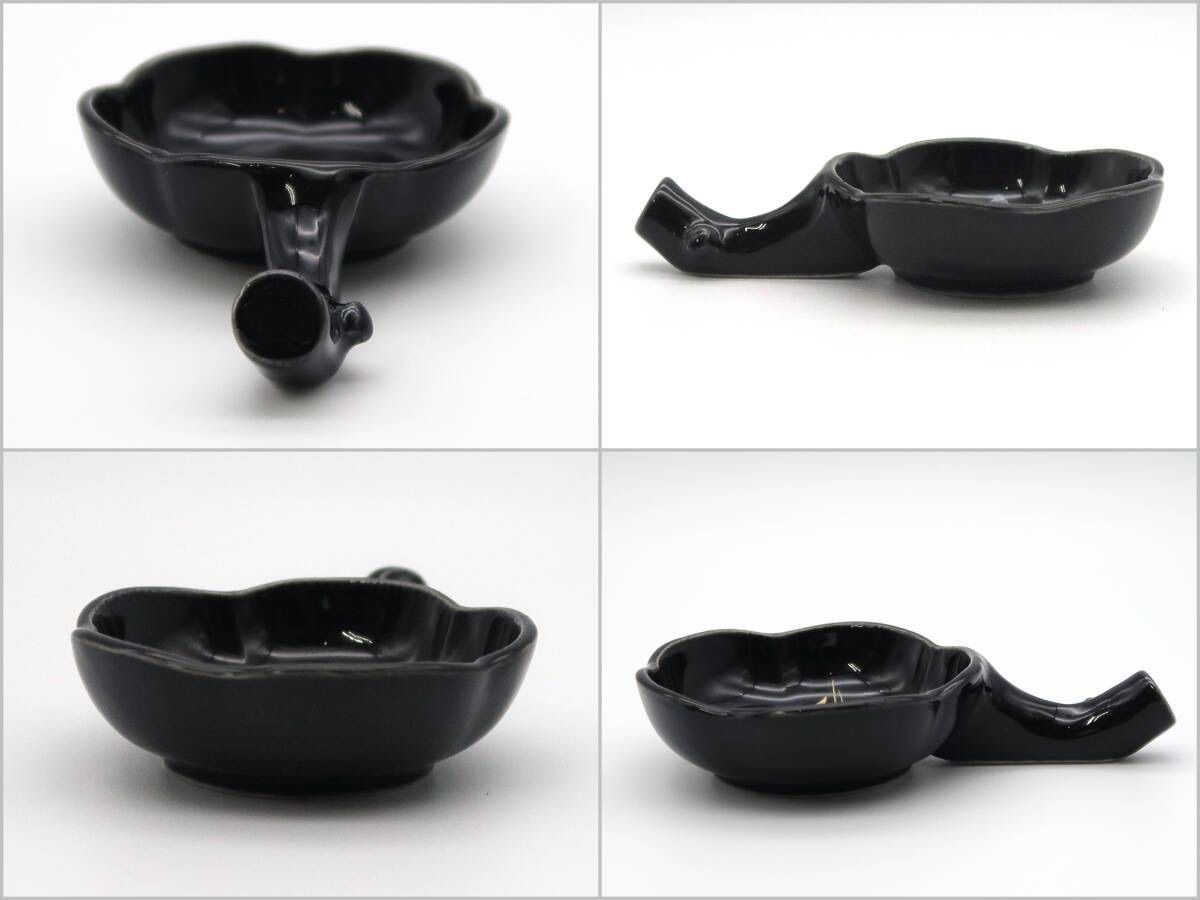 天目花絵　花模様の陶器 白と藍 特選 光峰 作 角皿・小皿 五客揃 染付花絵 陶器 幅約13cm