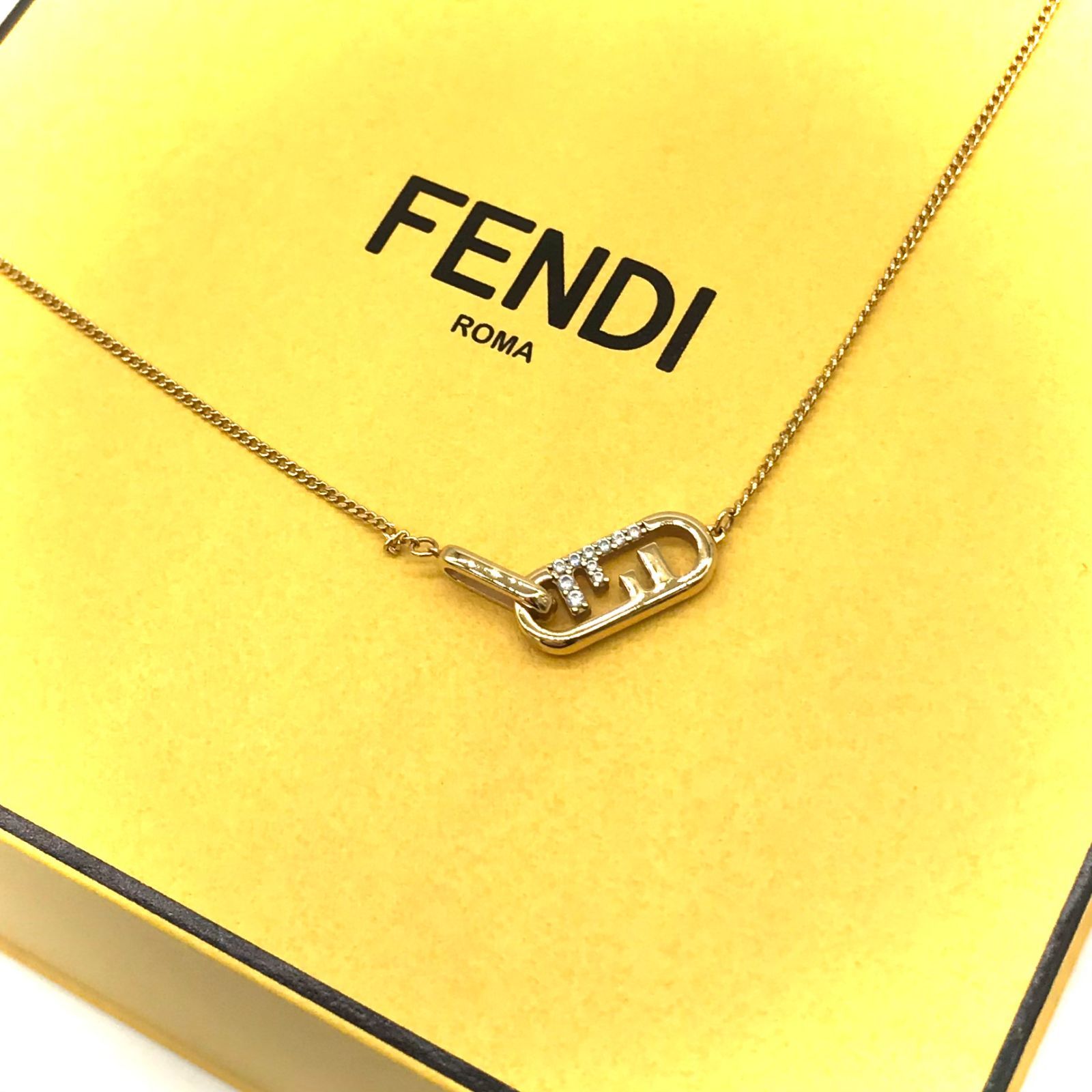 ▽フェンディ FFロゴ オーロック ネックレス ゴールド 付属品あり ▽フェンディ FFロゴ オーロック ネックレス ゴールド 付属品あり
