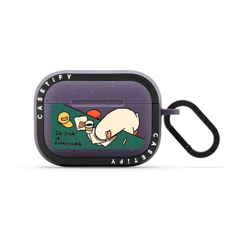 CASETiFY バウンス ケース AirPods Pro ケース 第1世代 - 第2世代 - I m sick of everything - マットディープ パープル