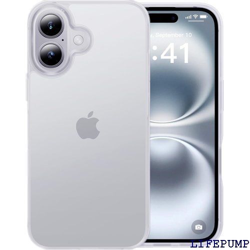 米軍MIL規格・指紋防止 CASEKOO iPhone 16 用 ケース 耐衝撃 滑り止め 指紋防止 米軍MIL規格 マット仕上げ ストラップホール付き 黄変防止 耐久性 カバー ワイヤレス充電対応 アイフォン 16 用 6.1 インチ ットクリア 2413