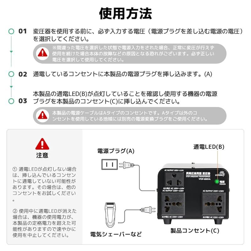 220V地域機器対応 変圧器
