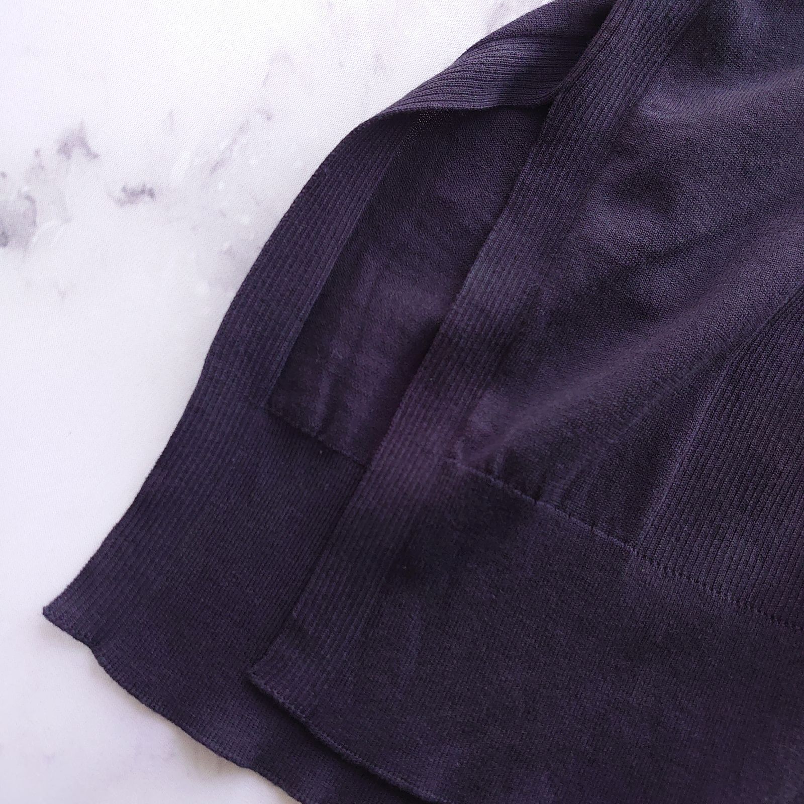  2025 セオリーリュクス シルク 七分袖 セーター ニット 紺 32 五分袖 七分袖 ニット セーター