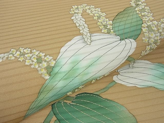 平和屋2□極上 夏物 絽塩瀬 九寸名古屋帯 手描き 半夏生 金彩 逸品 3kh841 - メルカリ