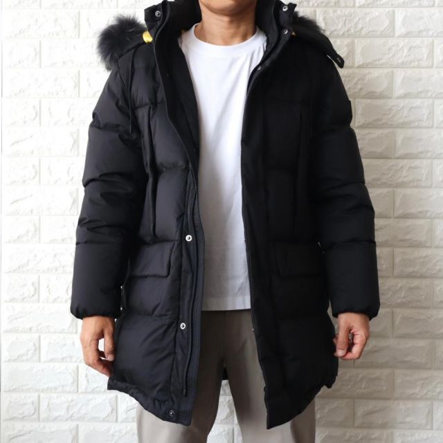 タトラス ダウンジャケット メンズ ファー ダウンコート ブラック 黒