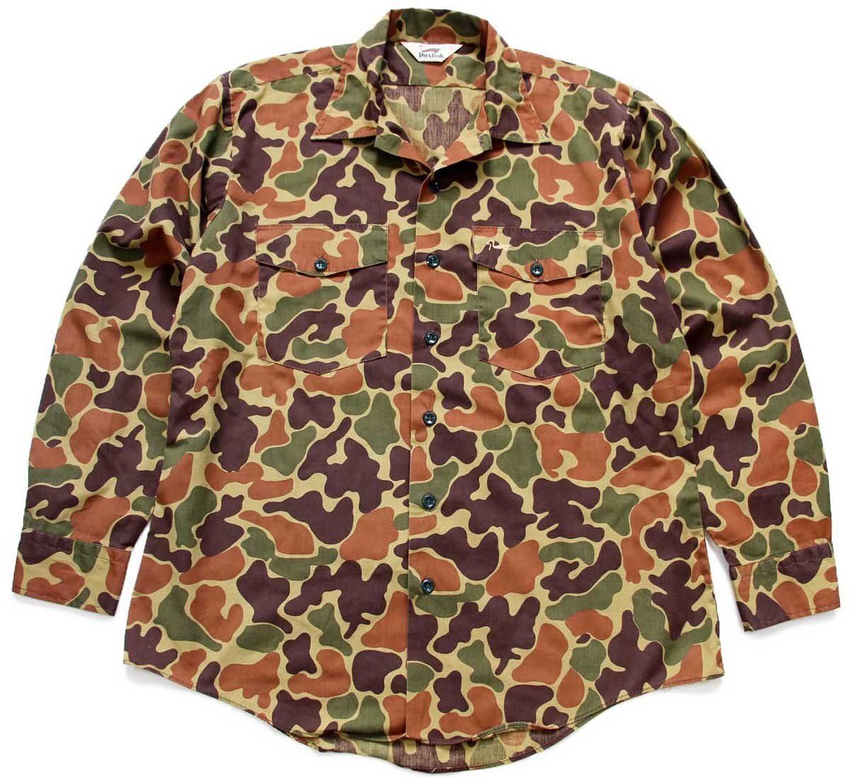 低価，人気SALE 70s Duxbak ダックハンターカモ ハンティングシャツ L