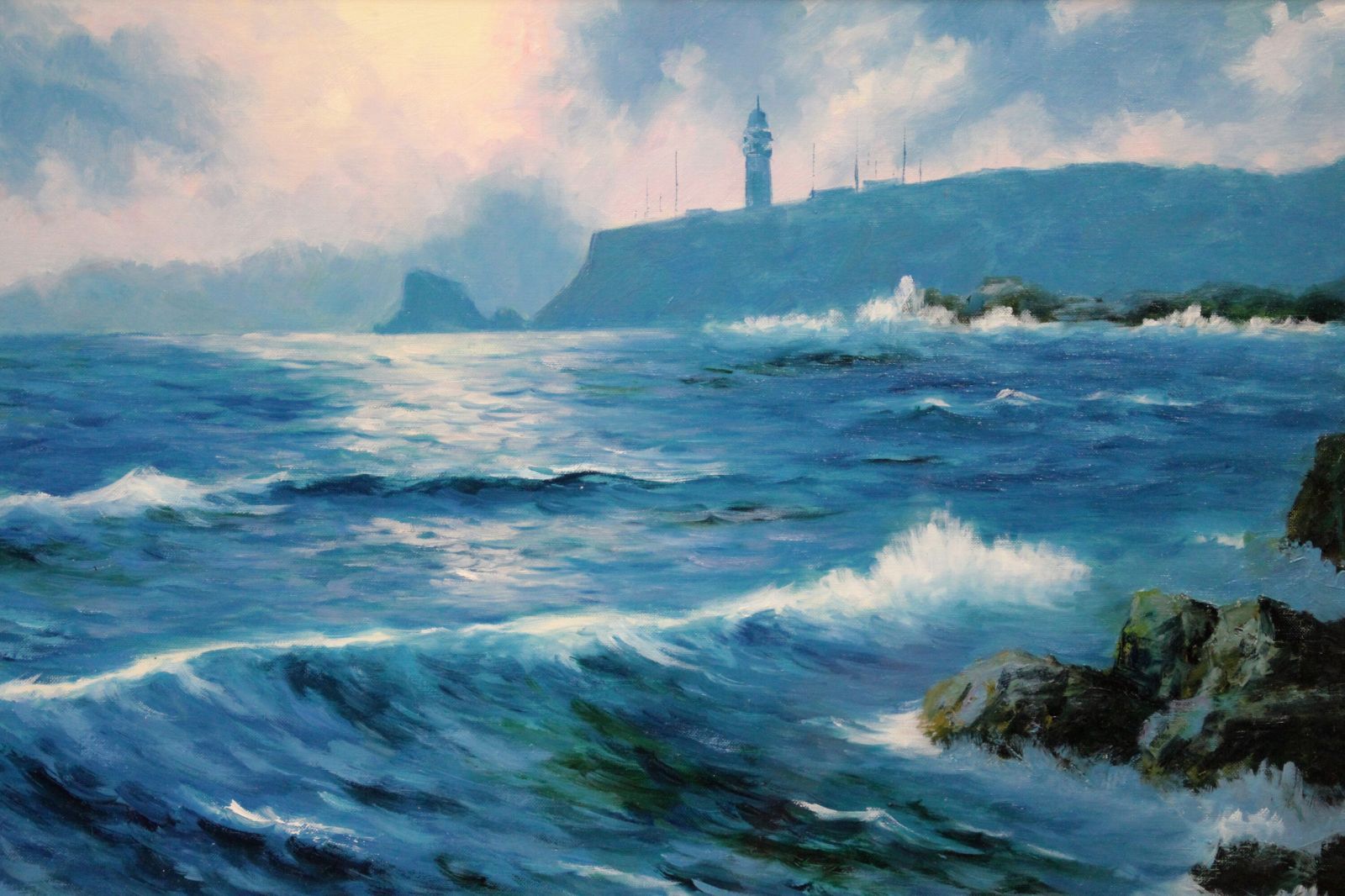 渡部ひでき 「潮の岬」 油絵・油彩画 絵画 - メルカリ