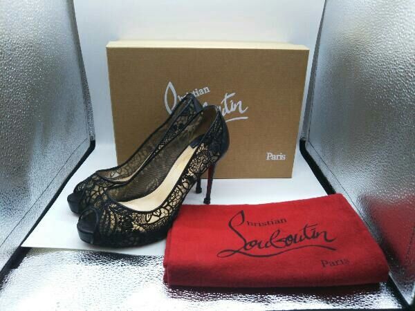 Christian Louboutin ルブタン VERY LACE 100RETE パンプス 22.5cm ブラック