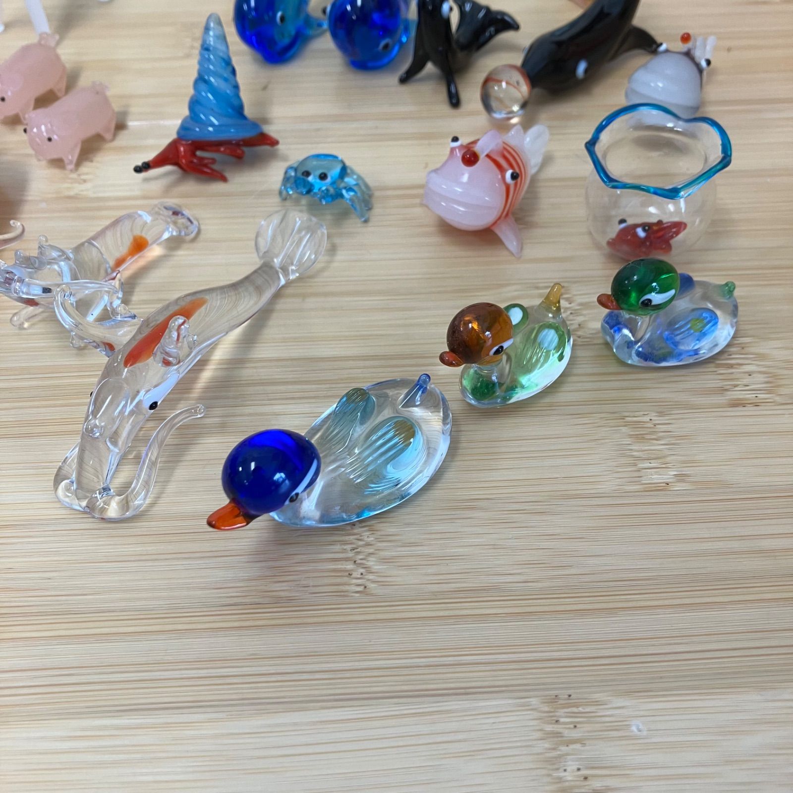 ミニチュアガラス細工 動物 工芸品 アニマル 32匹セット 鹿 やぎ ぶた