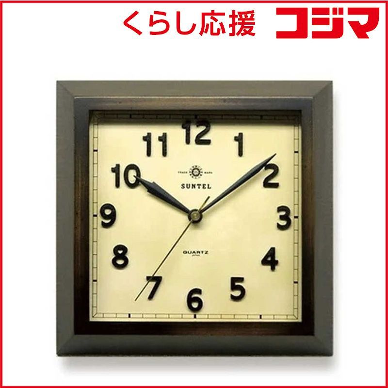 未開封 インテック スクウェア 掛け時計 QL696-AN アンティークブラウン QL696_AN ♥ 送料無料