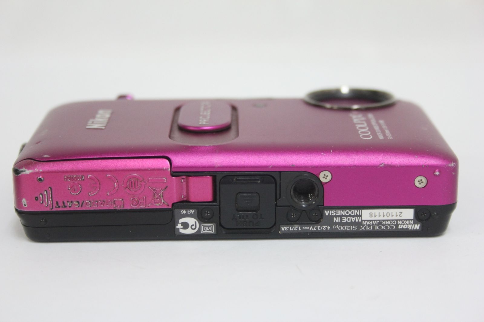 返品保証】 ニコン Nikon Coolpix S1200pj ピンク 5x バッテリー