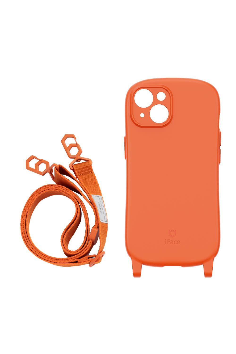 iFace Hang and iPhone 14 ケース シリコンハード|ショルダーストラップ セット オレンジ アイフェイス アイフォン14 用 カバー ショルダー ケース オレンジ iPhone 14