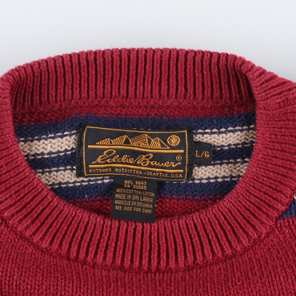 古着 90年代 エディーバウアー Eddie Bauer ボーダー柄 コットンニット 