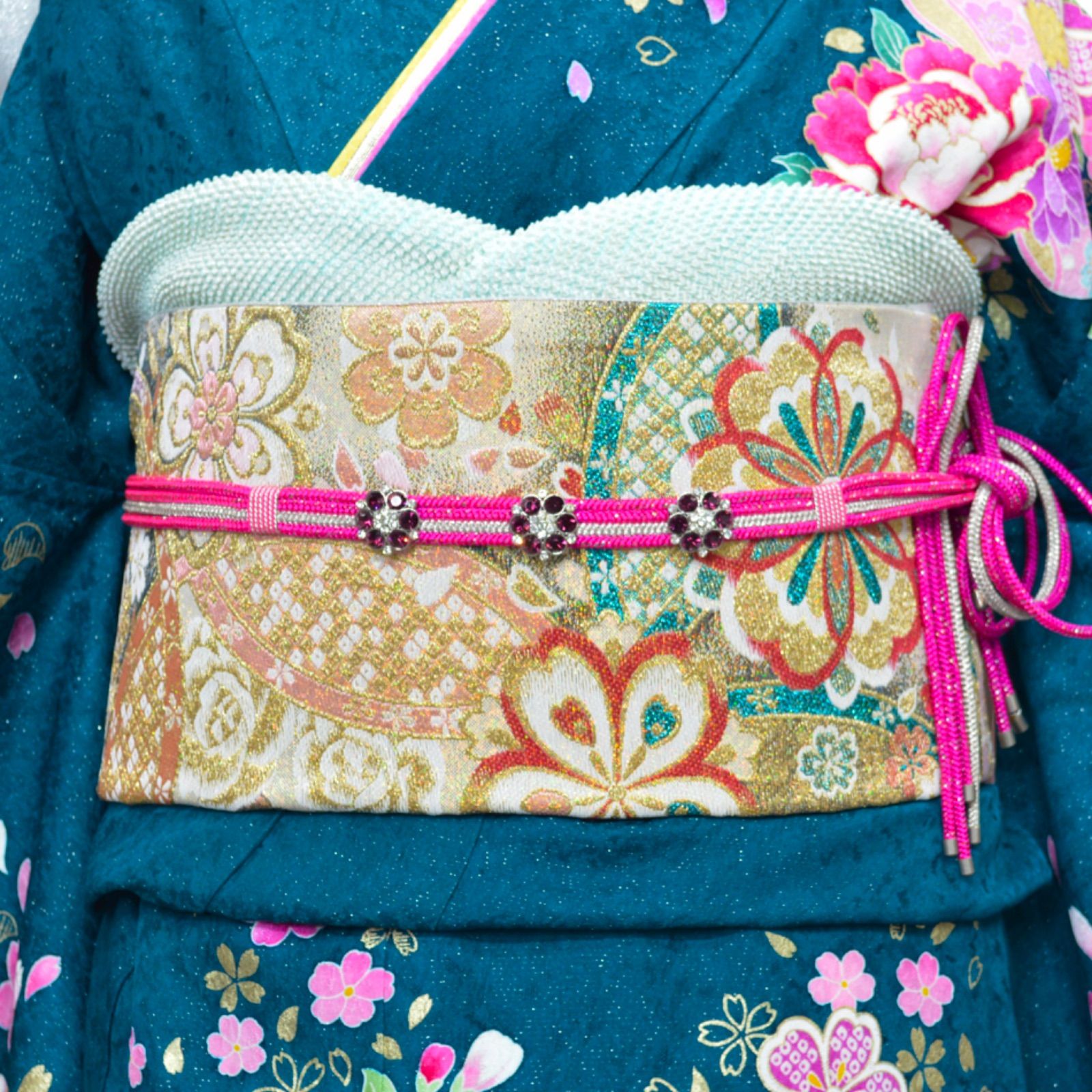 振袖フルセット S〜Mサイズ 正絹 成人式 金彩 振袖セット 美品