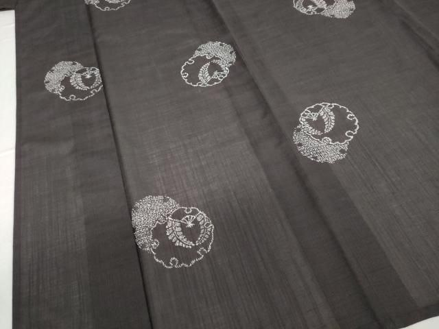 平和屋着物＊夏物 小紋 紗 扇面藤花房文 洗える着物 CAAW9881gh