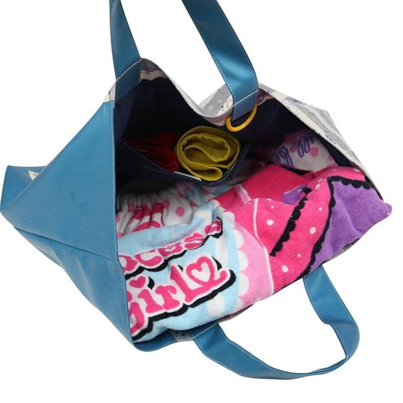 HOPPE 撥水レッスンバッグ しましまspaceグレー 入園 入学 グッズ 準備 通園 通学 スイミングバッグ 水泳かばん ビーチバッグ HOPPE] レッスンバッグ しましまspaceグレー 通園バッグ 手提げかばん