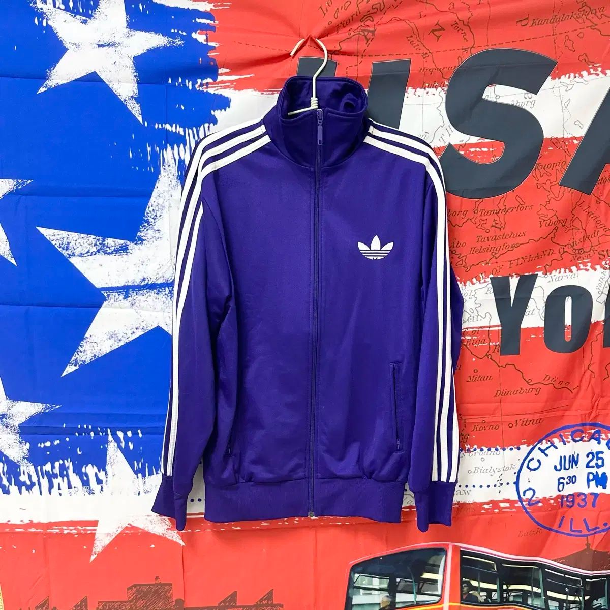 7 adidas(アディダス) 紫 ファイヤーバード ジャージ m95