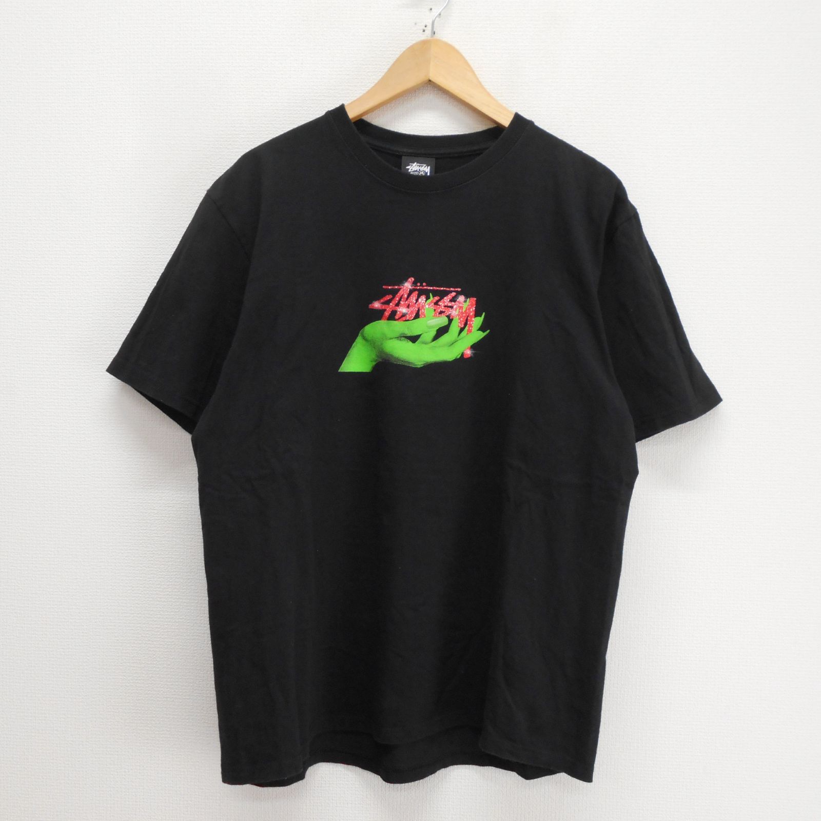 【希少デザイン】Stussy ステューシー モーションロゴプリントTシャツ STUSSY ステューシーメッシュシャツ センターロゴプリント Tシャツ
