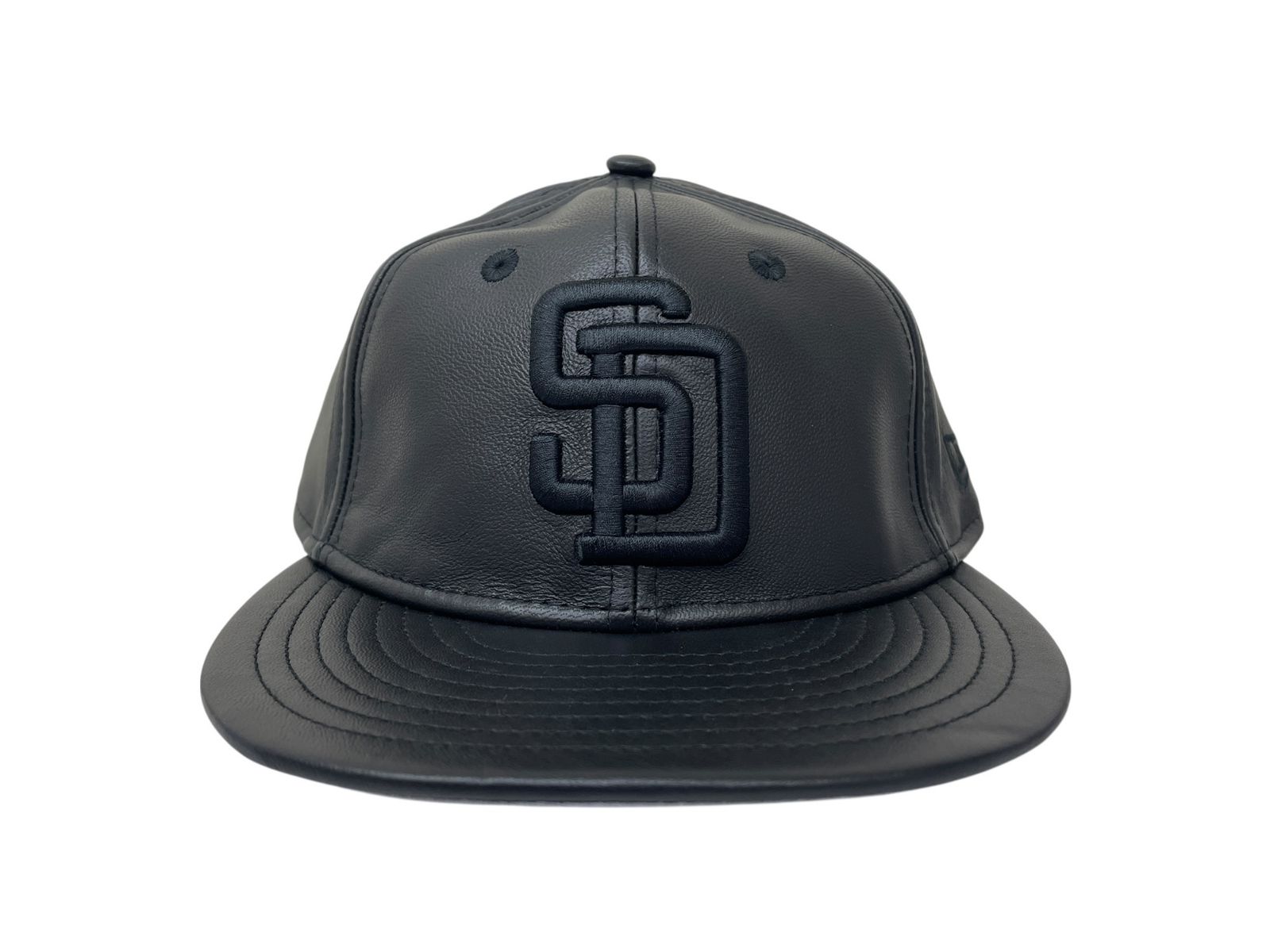 NEWERA ニューエラ レザーキャップ GENUINE LEATHER CAP 本革 MLB サンディエゴ パドレス 60585337 F ブラック メンズ|049