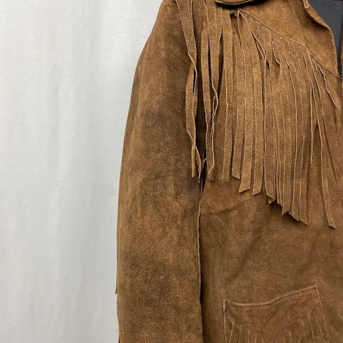 70年代 メキシコ製 GENUINE LEATHER スエードレザー フリンジ