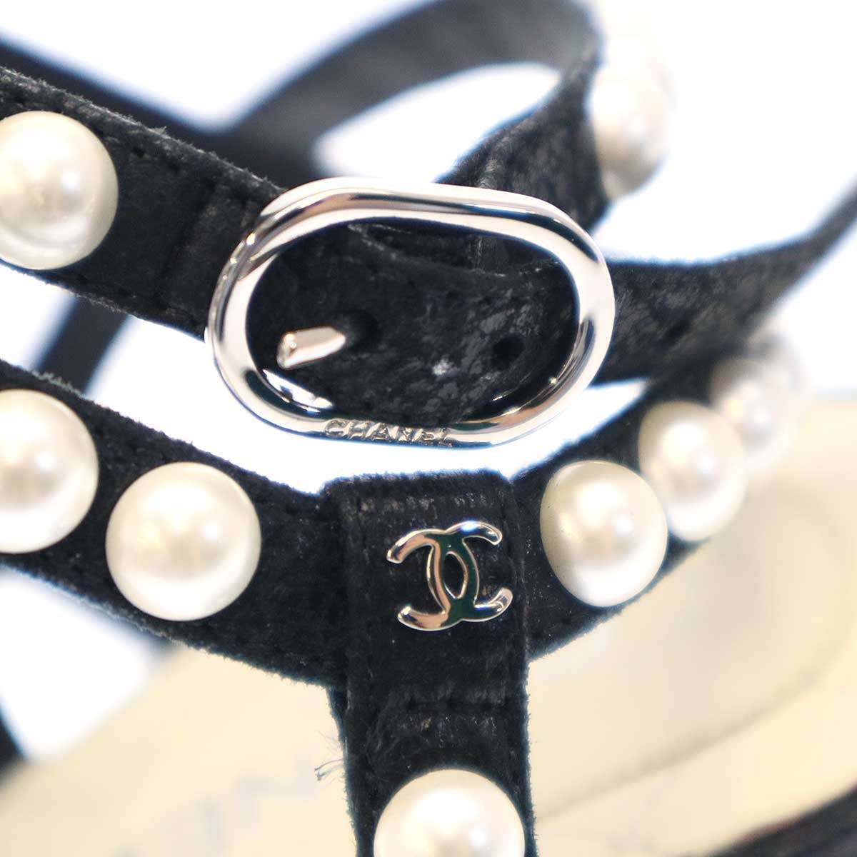 CHANEL シャネル マルチストラップマトラッセパールサンダル