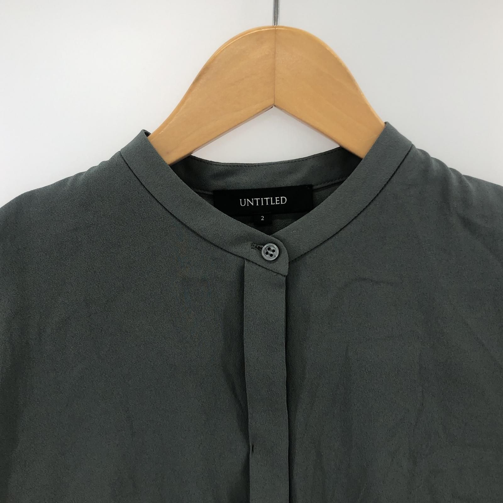 UNTITLED アンタイトル マオカラーブラウス size2/グリーン系 