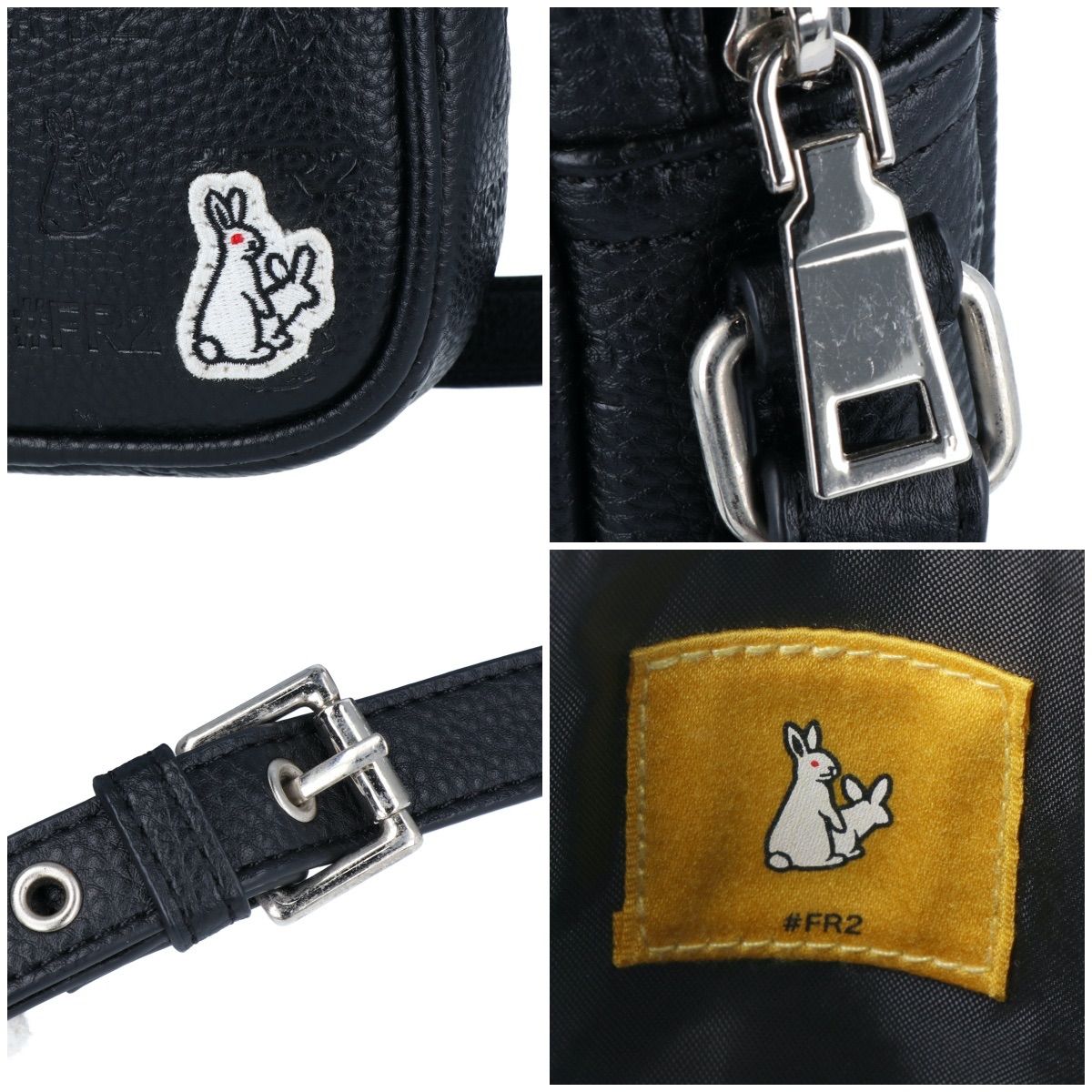 美品FR2 エフアールツー Logo IEmbossショルダーバッグ ブラック FR2】 エフアールツー Logo Icon Emboss Shoulder Bag