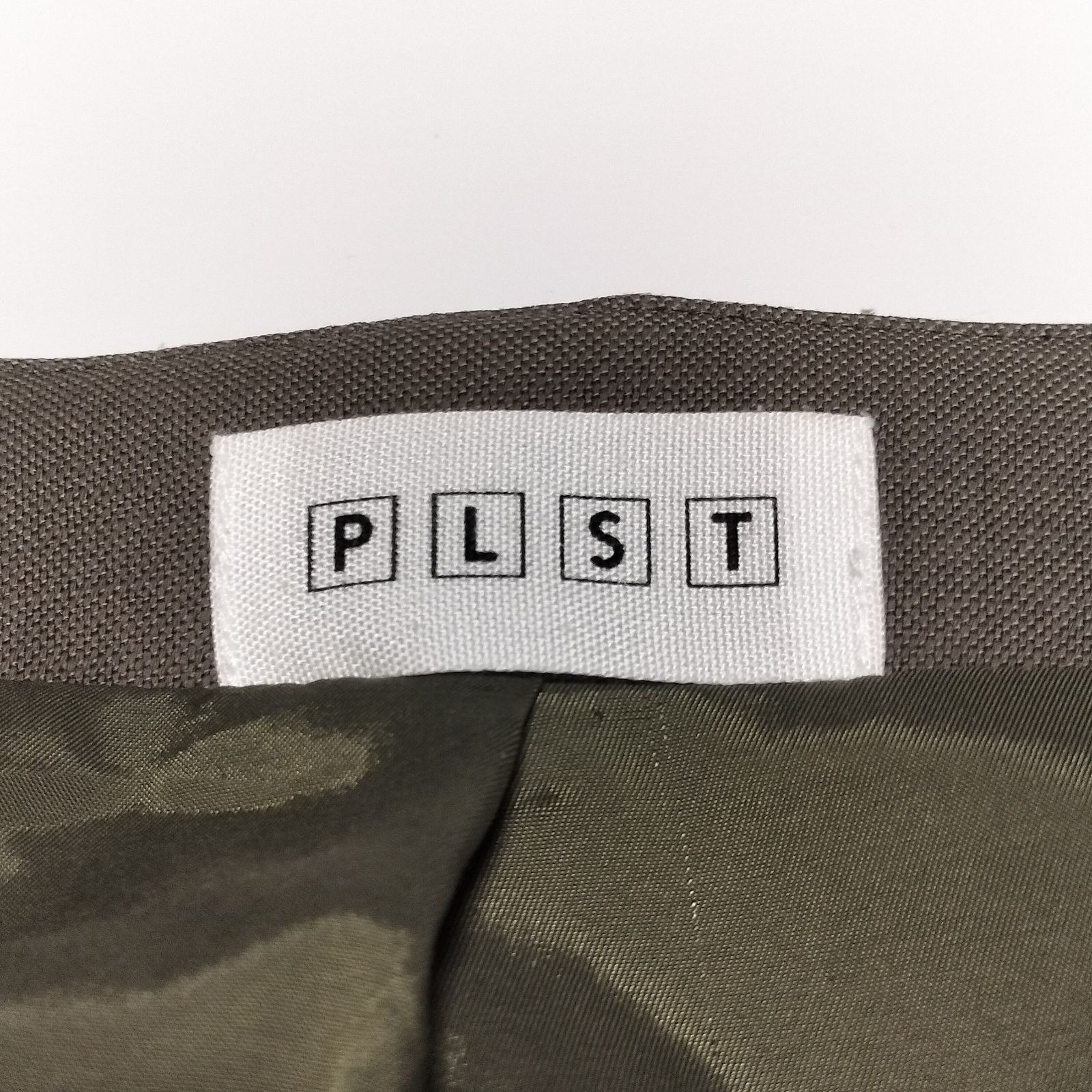 極美品✨プラステ ノーカラー リネン パンツスーツ セットアップ M ホワイト 美品】PLST リネンブレンド ノーカラー パンツスーツ