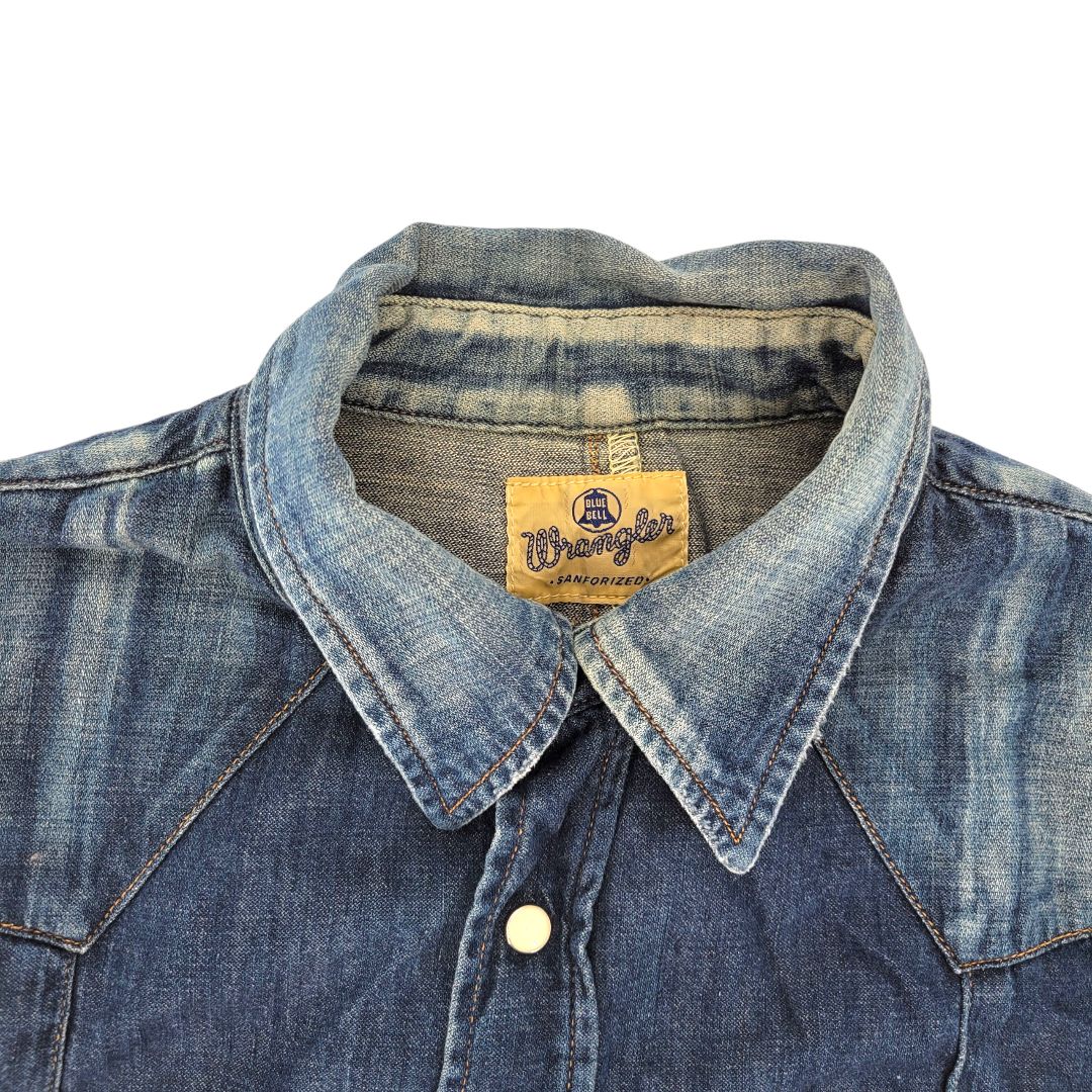 訳あり】AKM エイケイエム デニムシャツ 長袖 S コットン100