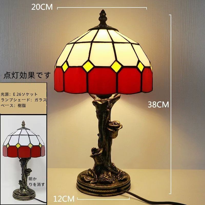 テーブルスタンド バロックランプ ガラスライト 照明 デコラティブ 卓上照明　間接照明 カフェ バー 卓上シャンデリア クラシック ステンドグラスランプ バロック風 直径30CM 高50CM ステンド