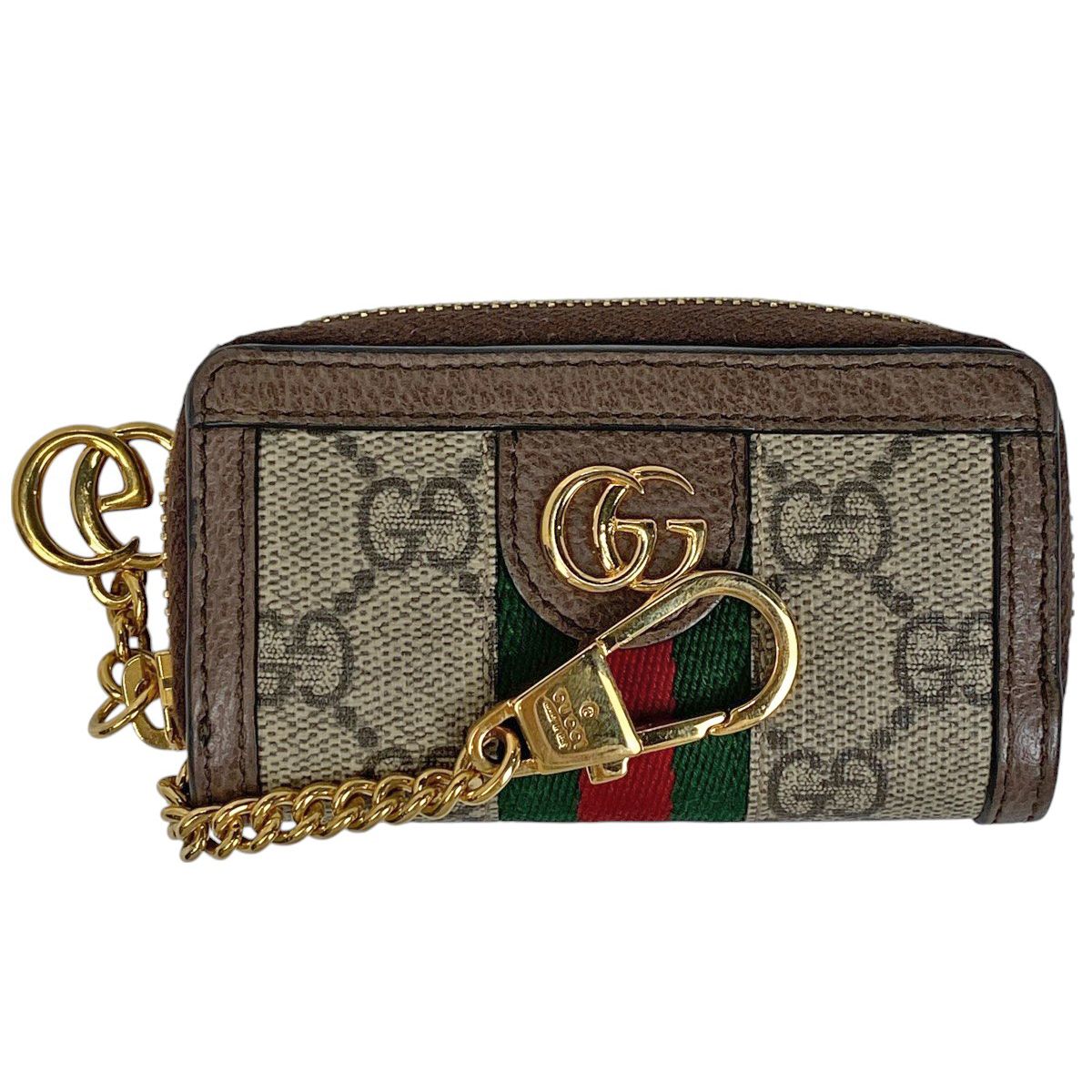 グッチ GUCCI オフィディア GG キーケース ダブルG GG柄 シェリーライン キーケース コーティングキャンバス レザー ベージュ ブラウン 523157 レディース